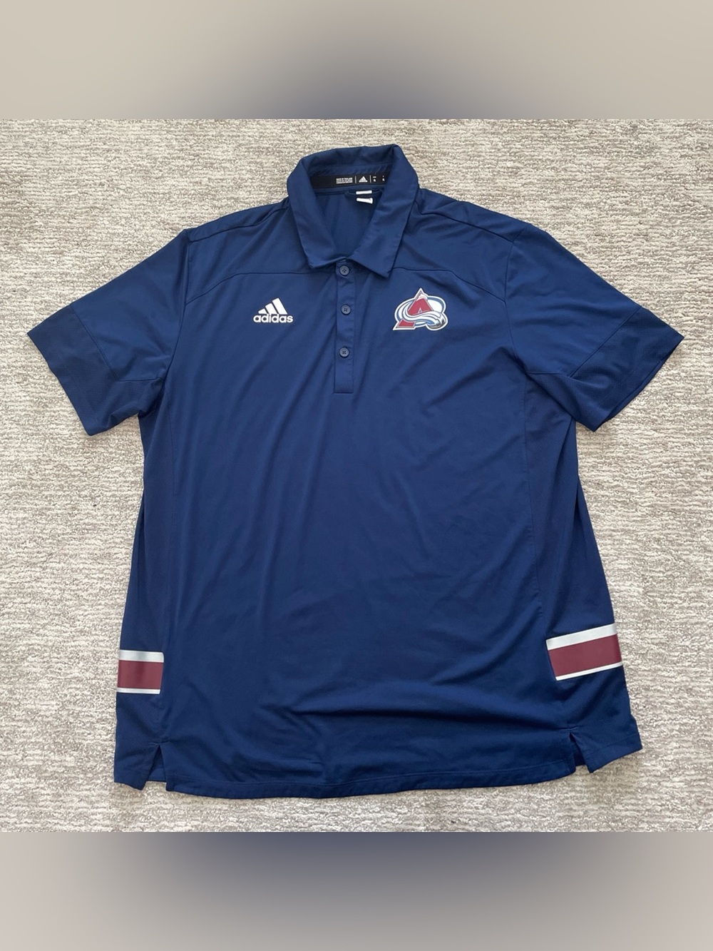 Colorado Avalanche Adidas Aeroready Mens Polo Shirt Size XL Blue NHL Hockey